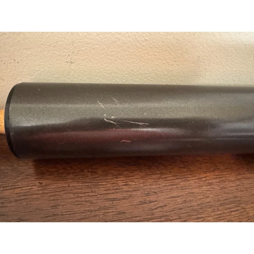 Vintage Black Non-Stick Rolling Pin Wood Handles 17.5